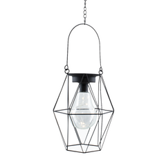 Lanterne extérieure avec mini-lumières LED à pile - Lampe suspendue factice