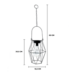 Lanterne extérieure avec mini-lumières LED à pile - Lampe suspendue factice