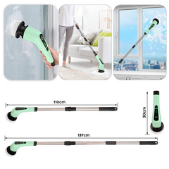 Brosse Électrique Rotative Sans Fil 3 en 1 pour Surfaces avec 3 Têtes