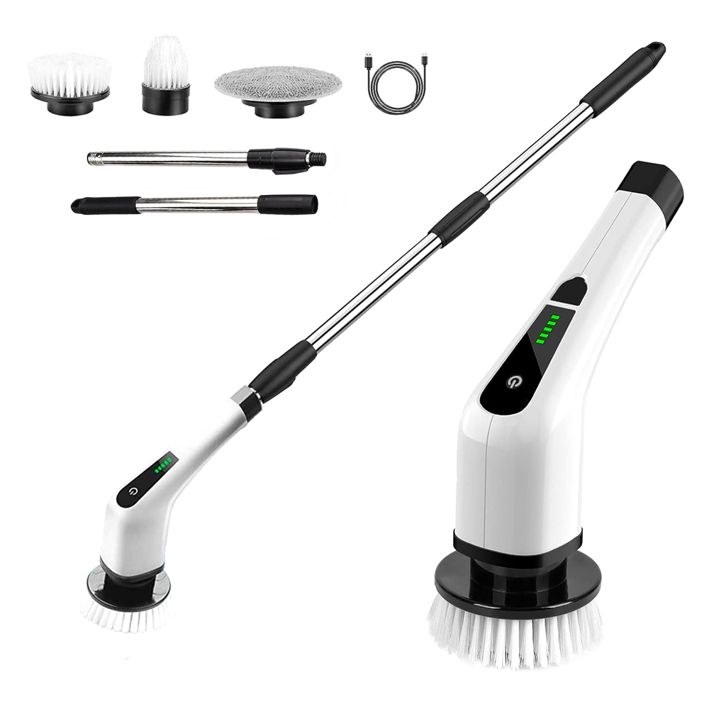 Brosse Électrique Rotative Sans Fil 3 en 1 pour Surfaces avec 3 Têtes