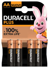 Pack de 4 piles Duracell Plus AA 100 % Extra Life Piles alcalines