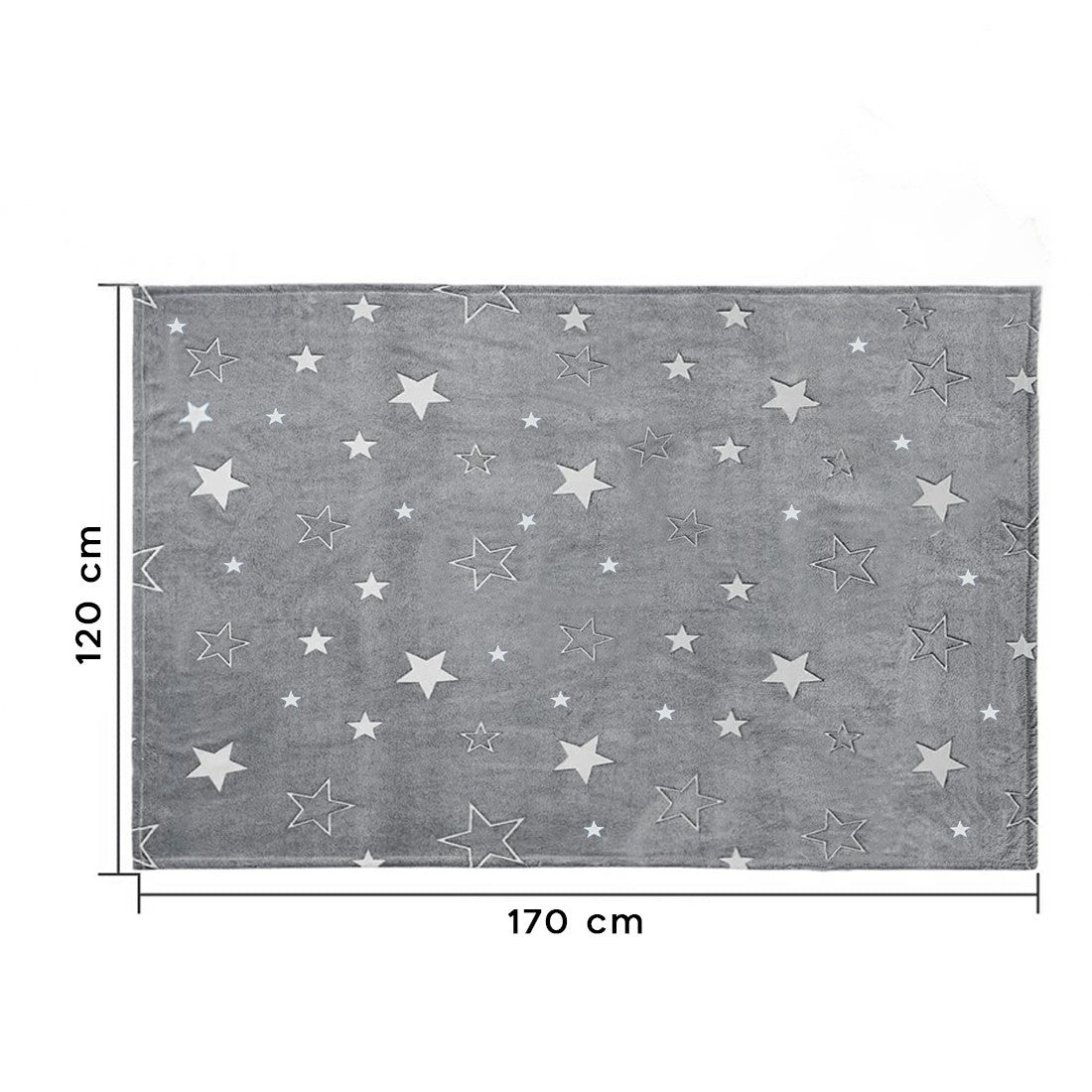 Couverture Magique Enfants Plaid d'Hiver en Peau Grise avec Motif Fluorescent