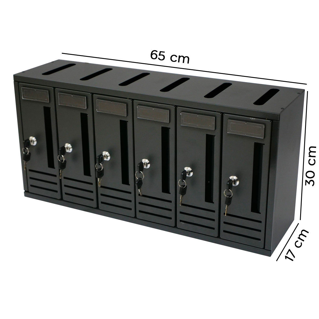 Boîte aux lettres verticale 6 places Iron Grey 900.6 65x17x30cm