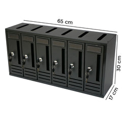 Boîte aux lettres verticale 6 places Iron Grey 900.6 65x17x30cm
