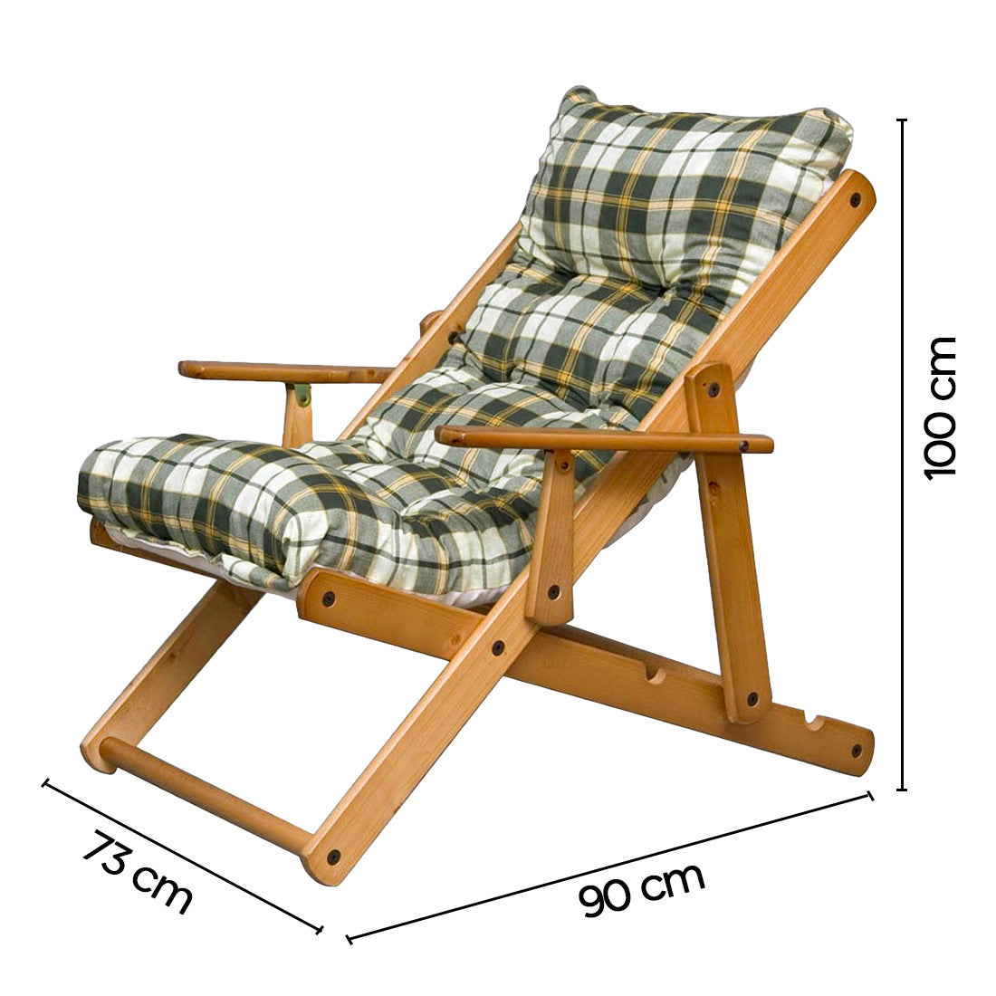 MAS011 Fauteuil inclinable en hêtre Amalfi ArtLegno 108x65x60cm 2 couleurs