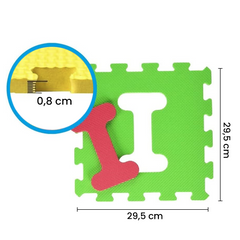 Tapis puzzle de jeu pour enfants 10 pièces modulables 29,5 x 29,5 cm
