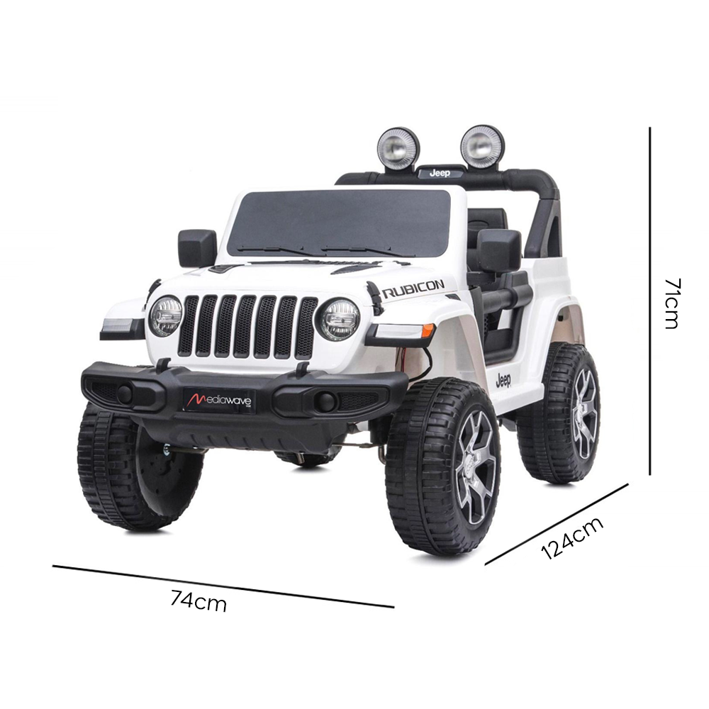 Jeep Wrangler pour enfants 12V BIPOSTO télécommandé lumières et sons écran MP4