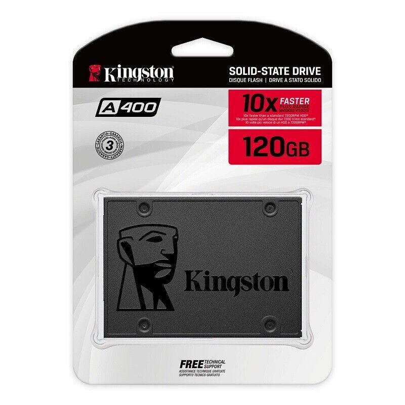 Disque Dur à État Solide Kingston A400 SSD Interne 2,5" SATA Rev 3.0 120 Go