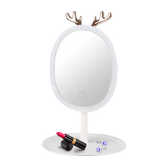 Miroir maquillage cosmétique avec éclairage LED tactile rechargeable sur table