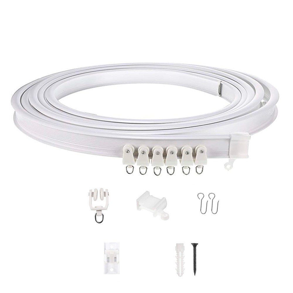 Rail rideau flexible PVC de 5 mètres Pliable et Coulissant Séparateur de pièces