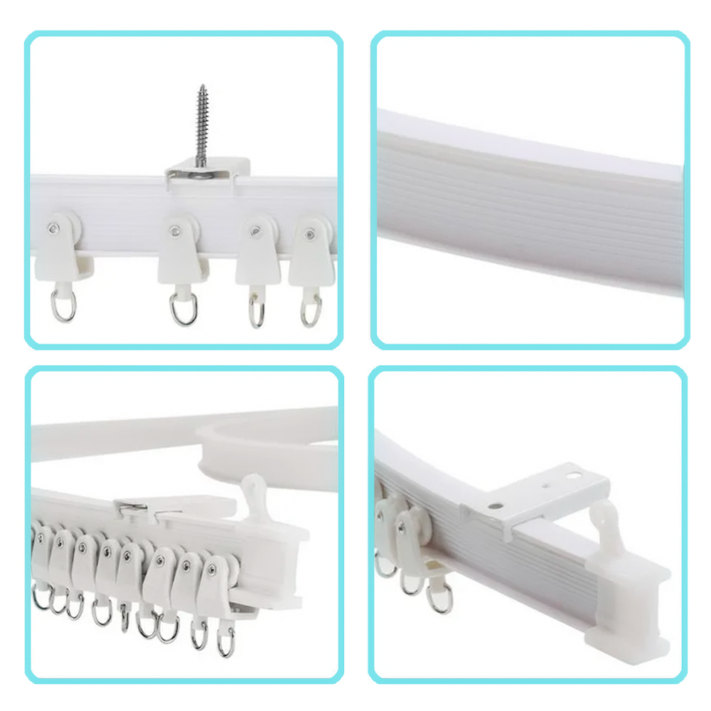 Rail rideau flexible PVC de 5 mètres Pliable et Coulissant Séparateur de pièces