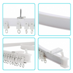 Rail rideau flexible PVC de 5 mètres Pliable et Coulissant Séparateur de pièces