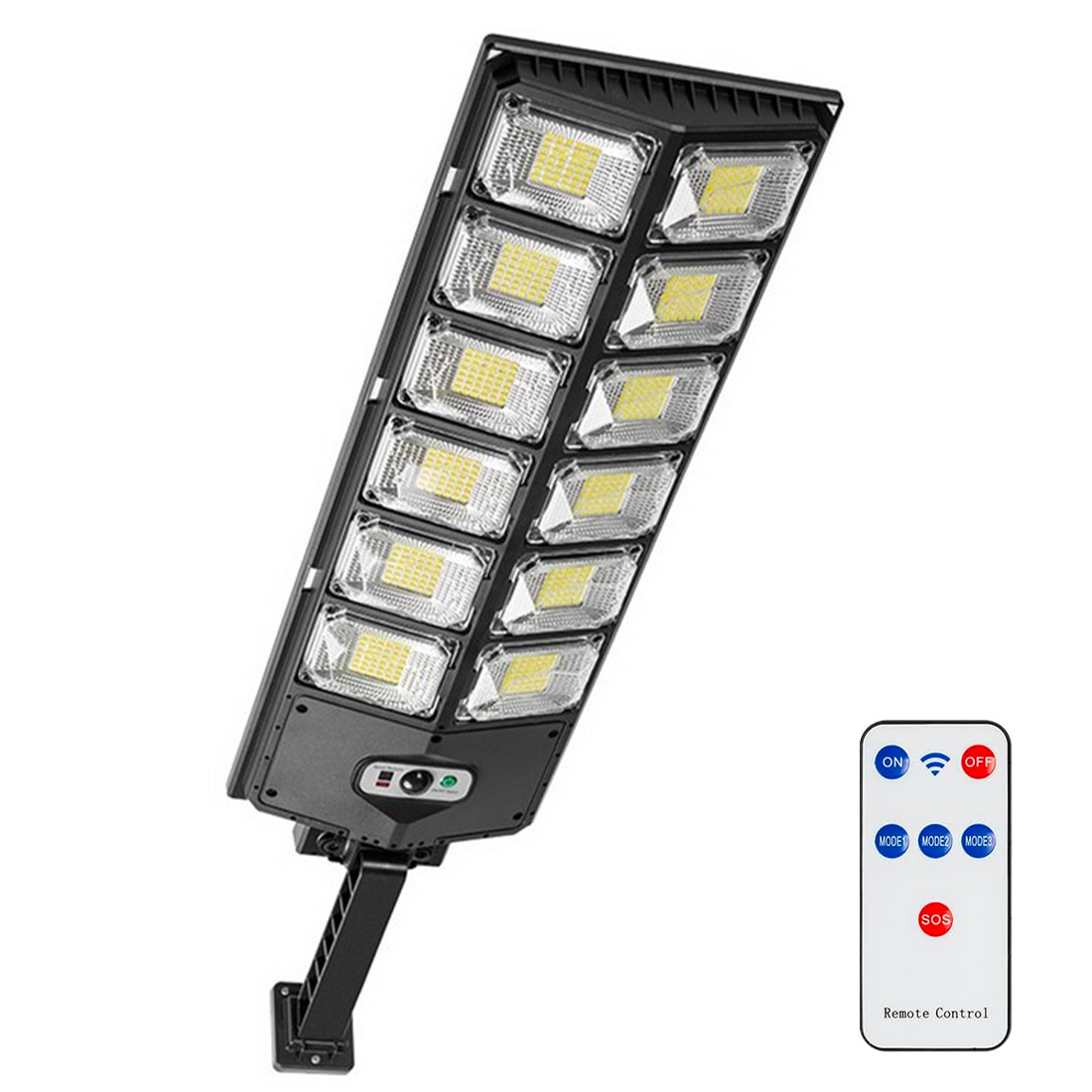 Lampadaire Solaire 1000 lumen avec Détecteur Mouvement Télécommande IP65 W789B-6