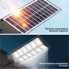 Lampadaire Solaire 1000 lumen avec Détecteur Mouvement Télécommande IP65 W789B-6