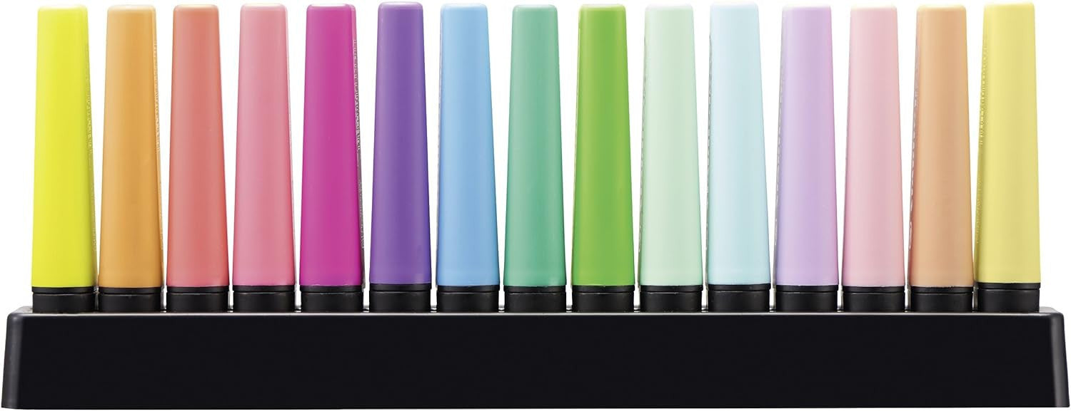 Marqueurs STABILO BOSS ORIGINAL ensemble 15 couleurs variées, 9 néon + 6 pastel