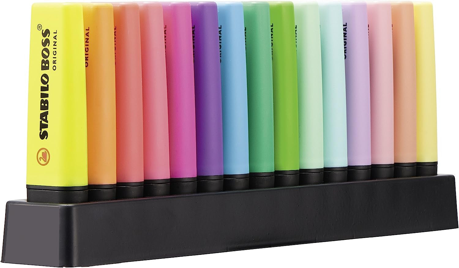 Marqueurs STABILO BOSS ORIGINAL ensemble 15 couleurs variées, 9 néon + 6 pastel