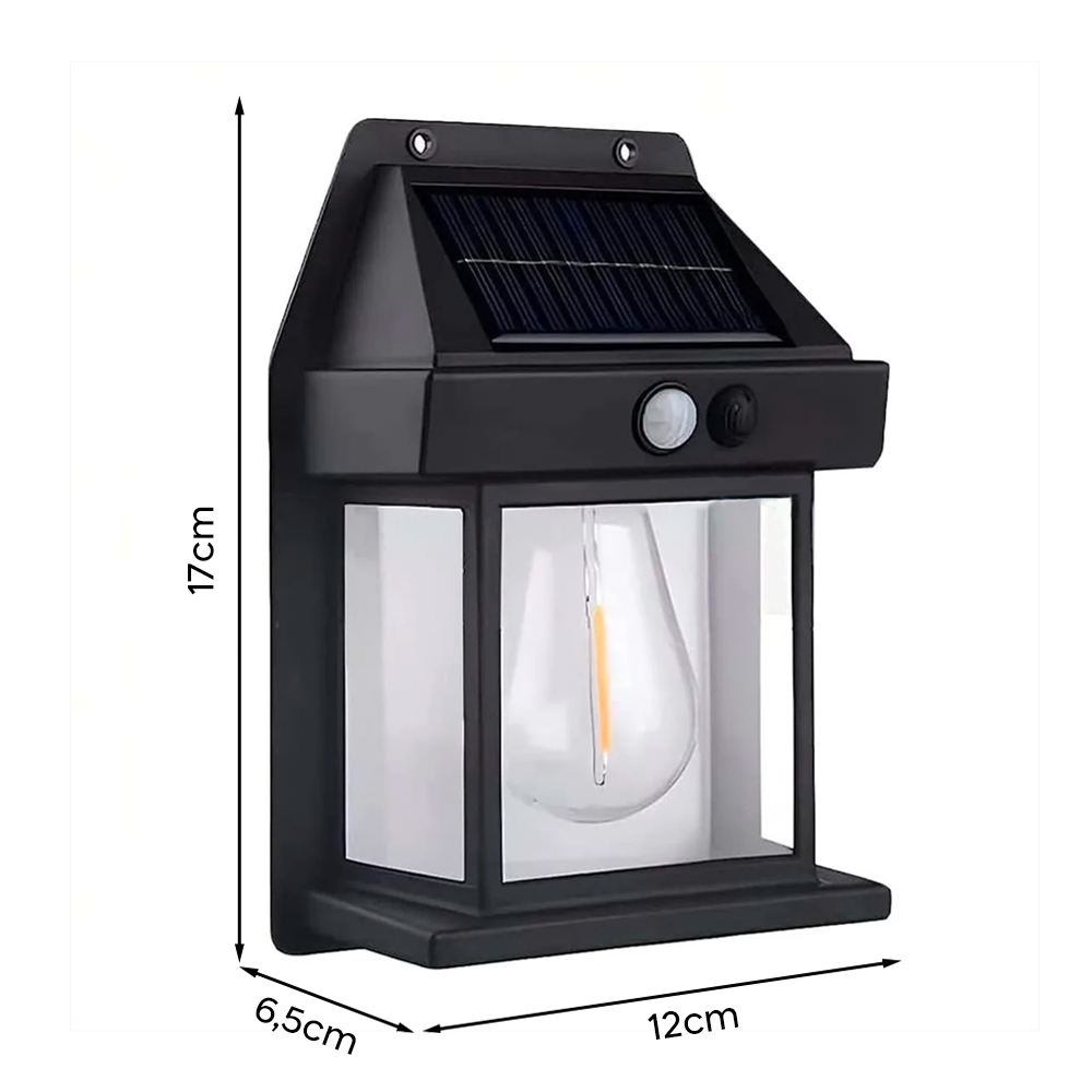Lampe murale solaire rechargeable l'extérieur BK-888 lumière capteur mouvement