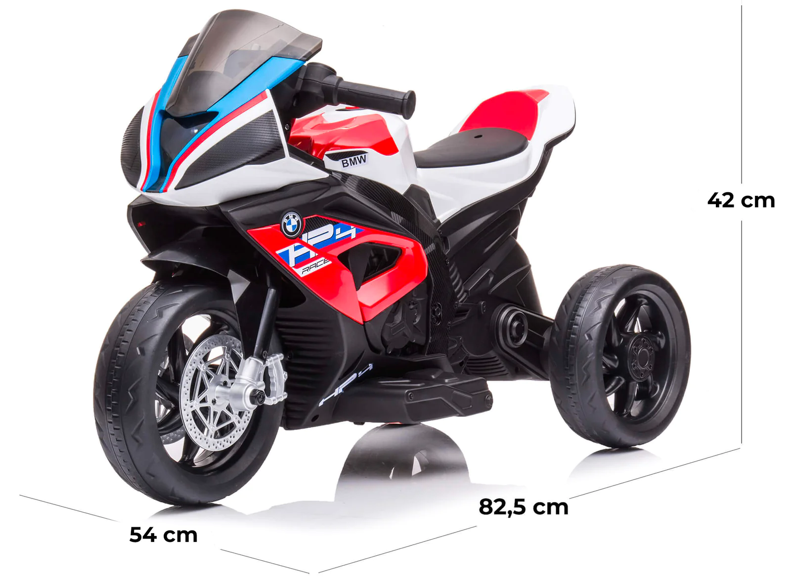 Moto électrique pour enfants BMW HP4 Sport à 3 roues avec licence officielle 12V
