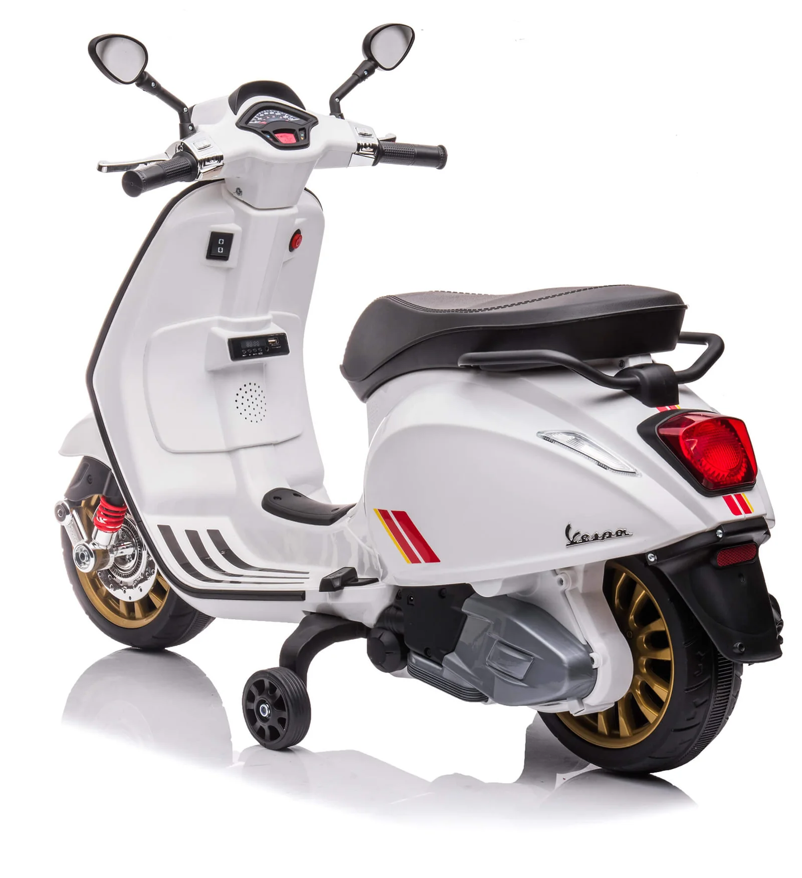 Moto électrique enfants LT941 Piaggio Vespa Sprint 12V avec lumières et sons LED
