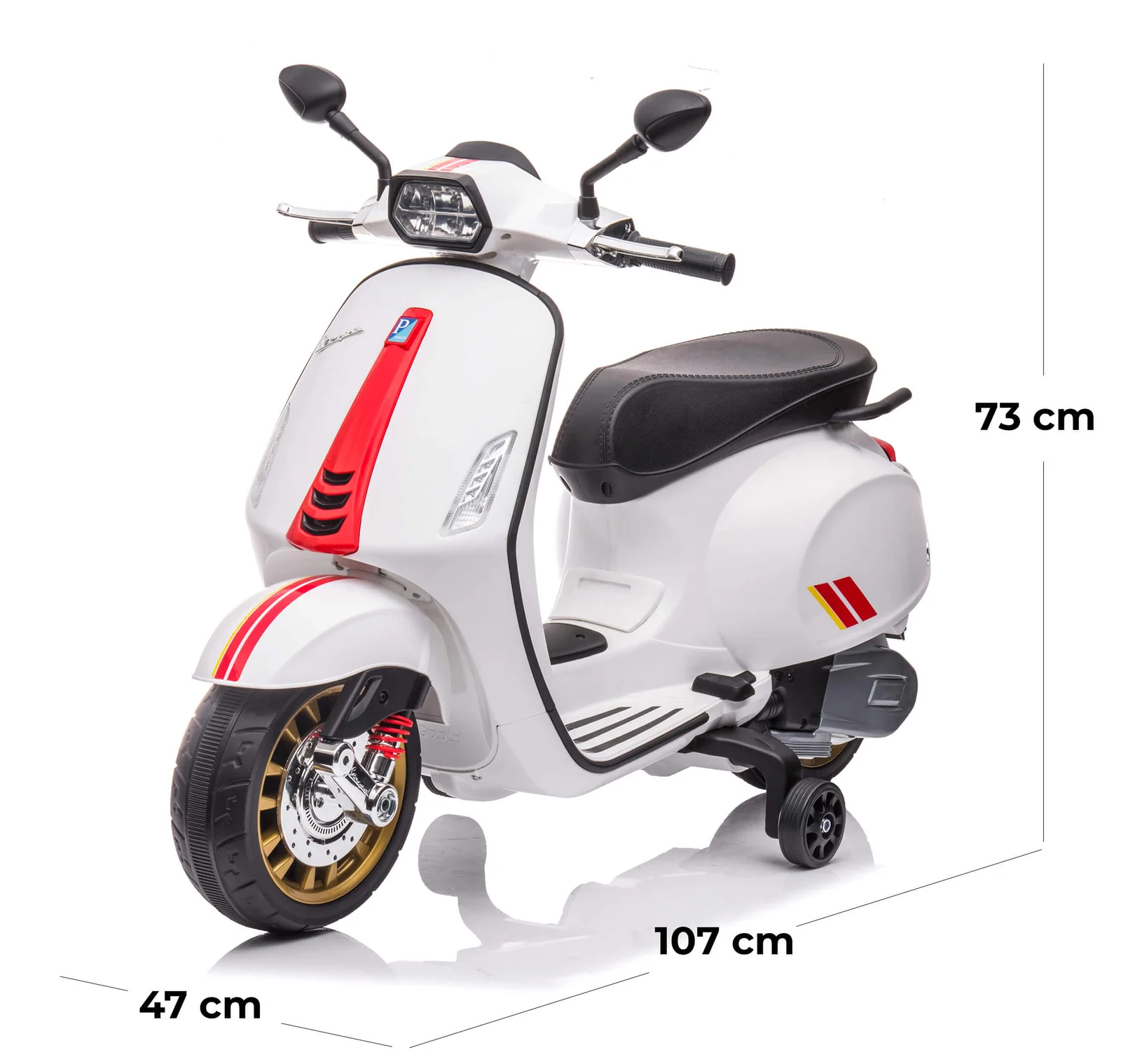 Moto électrique enfants LT941 Piaggio Vespa Sprint 12V avec lumières et sons LED