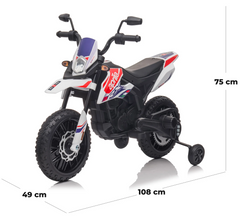 Moto électrique enfants LT944 Aprilia Motocross RX125 12V lumières LED et sons