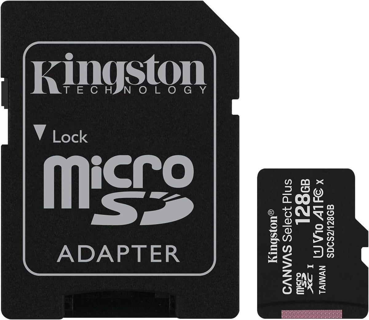 Carte MicroSD adaptateur SD Kingston Canvas Select Plus SDCS2/128 Go Classe 10