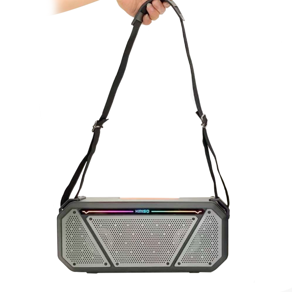 Enceinte stéréo portable Bluetooth sans fil lumières RVB et microphone Radio FM