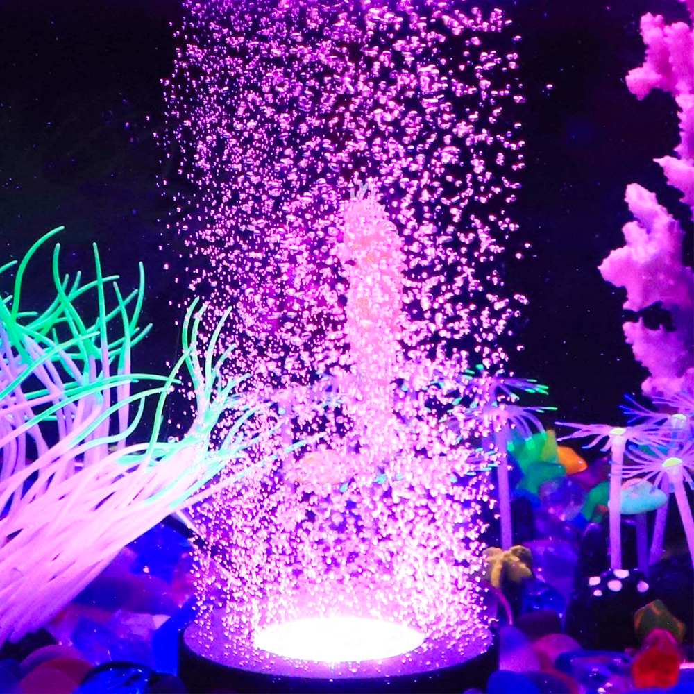 Lampe à bulles d'aquarium à LED RVB Éclairage sous-marin Ventouse de fixation