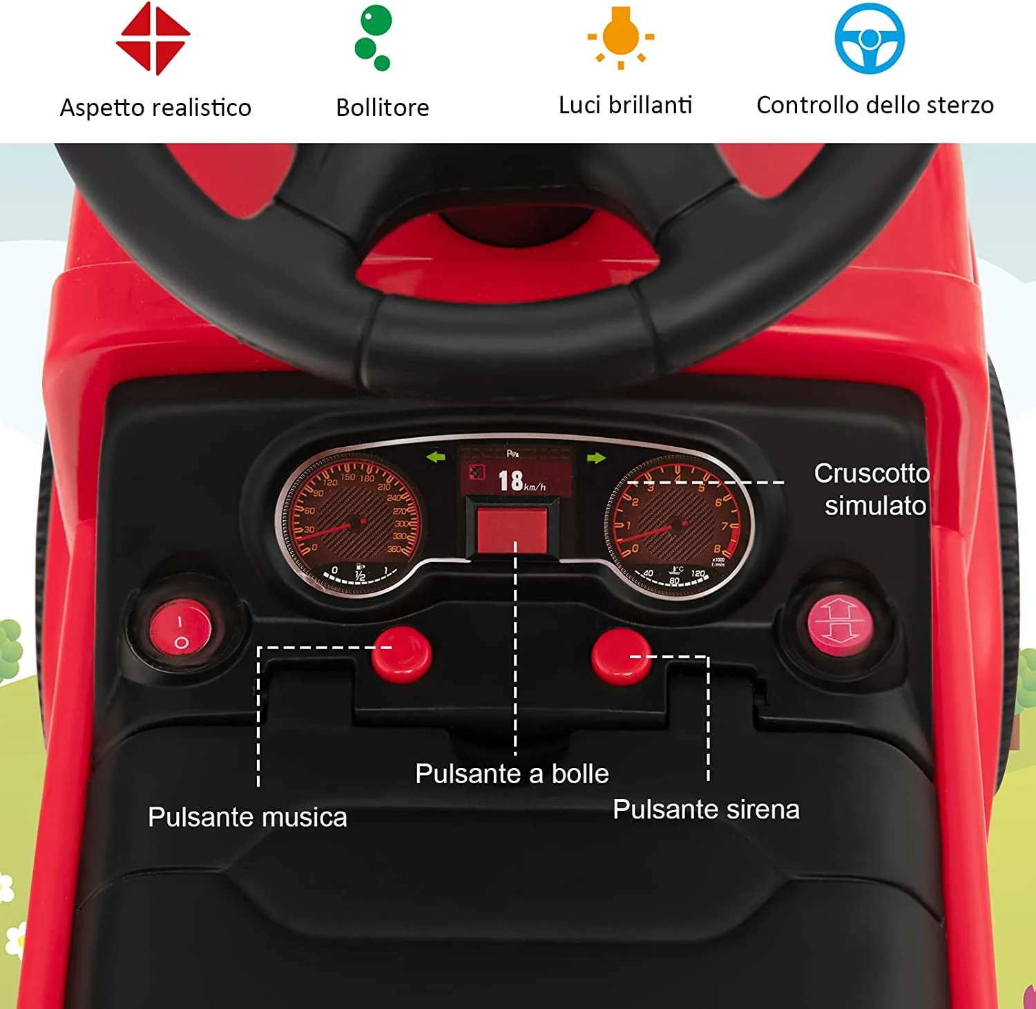 Camion Électrique Enfants LT949 6V Camion de Pompier avec Bulles et Lumières LED