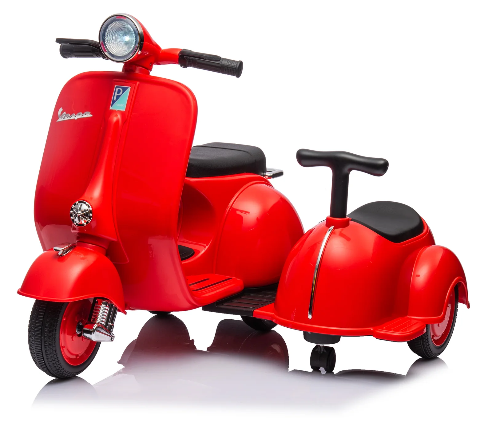 Moto électrique enfants LT958 Vespa avec petit side-car 6V lumières LED et son