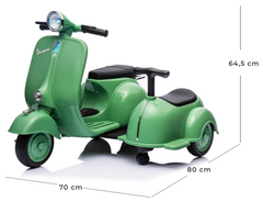 Moto électrique enfants LT958 Vespa avec petit side-car 6V lumières LED et son