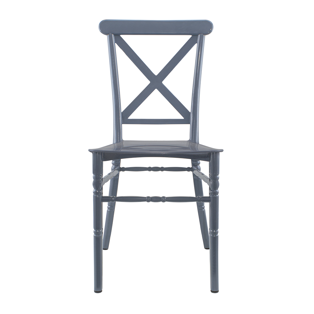 Pack 6 chaises Sidney Gris polypropylène vintage pour restauration et événements