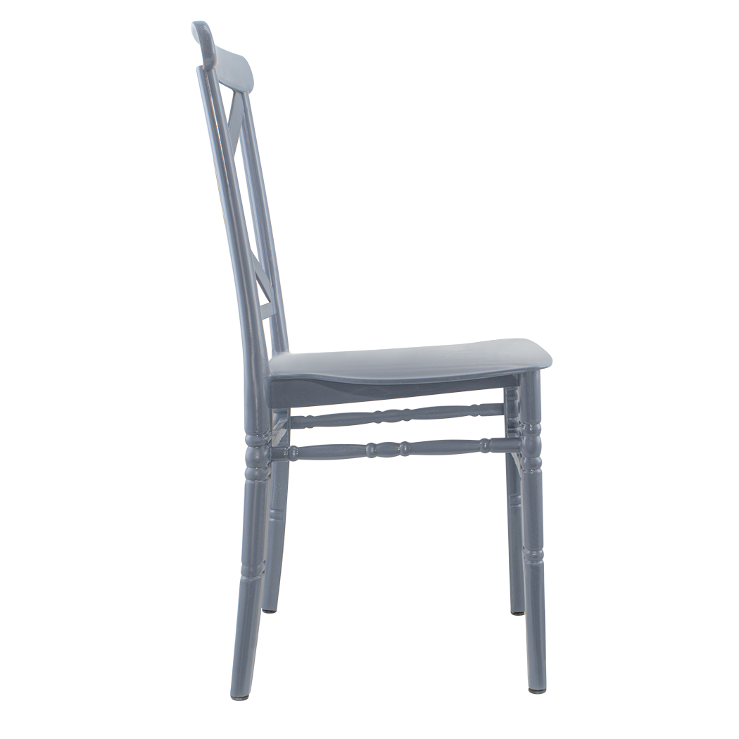 Pack 6 chaises Sidney Gris polypropylène vintage pour restauration et événements