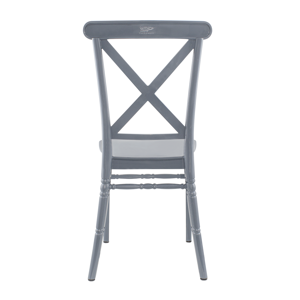 Pack 6 chaises Sidney Gris polypropylène vintage pour restauration et événements