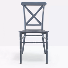 Pack 6 chaises Sidney Gris polypropylène vintage pour restauration et événements