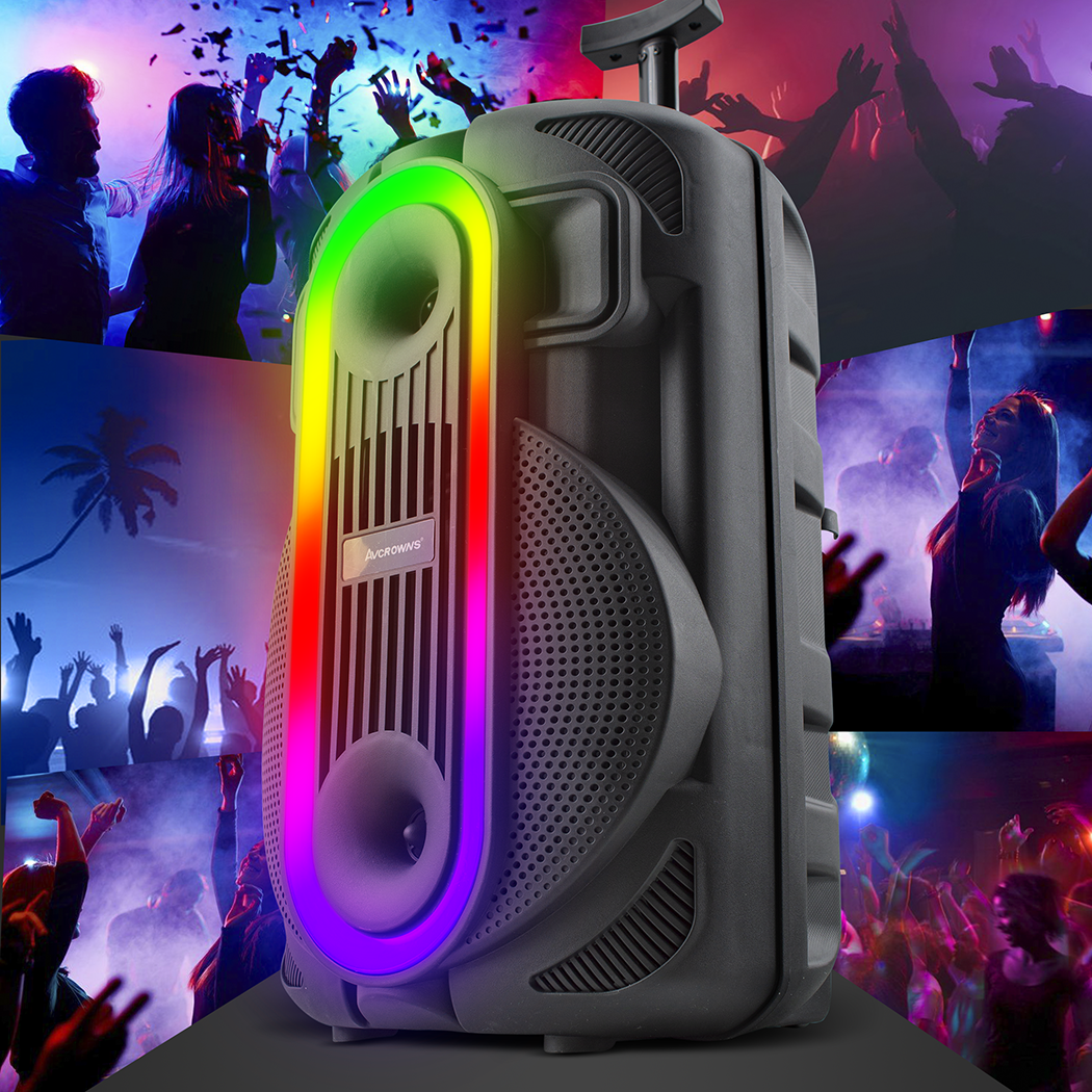Haut-parleur Bluetooth portable caisson de basses Aux TF USB Radio FM microphone