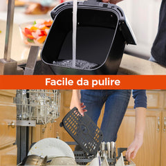 Friteuse à air 1600W JCFA-501AP Capacité 7,5 lt 200° avec verre transparent
