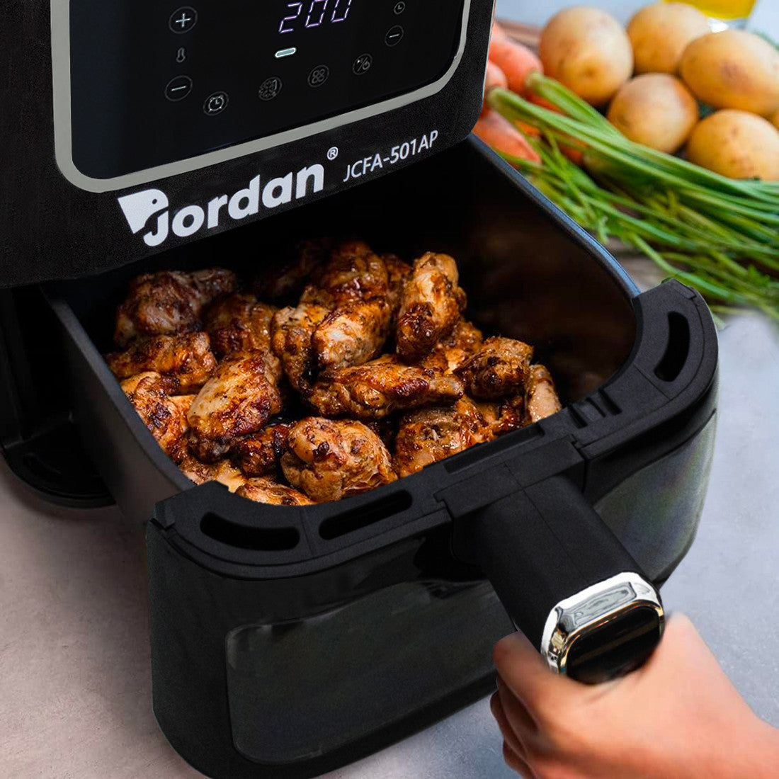 Friteuse à air 1600W JCFA-501AP Capacité 7,5 lt 200° avec verre transparent