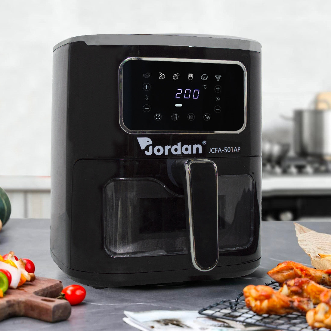Friteuse à air 1600W JCFA-501AP Capacité 7,5 lt 200° avec verre transparent