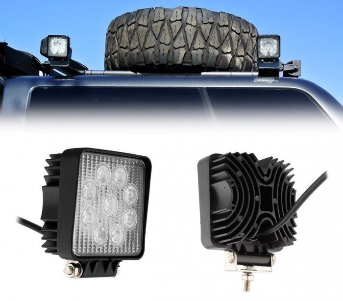 FARD -27w - 9 LED lumière froide / Convient pour voiture -camion -bateau (carré)