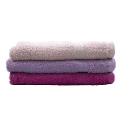 Ensemble de serviettes de bain 3+3 visage + invité en couleurs unies 100% coton