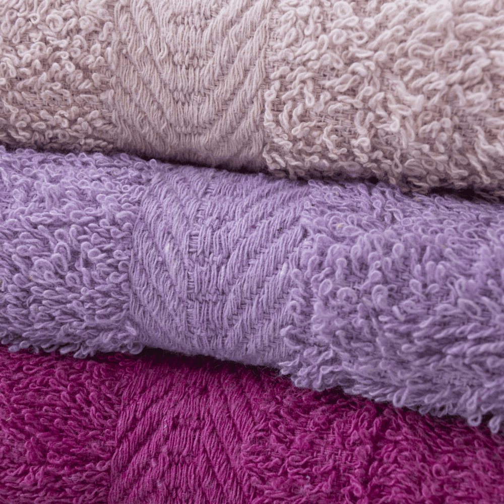 Ensemble de serviettes de bain 3+3 visage + invité en couleurs unies 100% coton