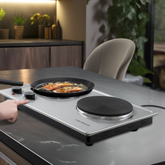 Cuisinière électrique double plaque acier Dictrolux2500W thermostat est réglable