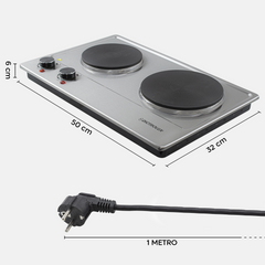 Cuisinière électrique double plaque acier Dictrolux2500W thermostat est réglable
