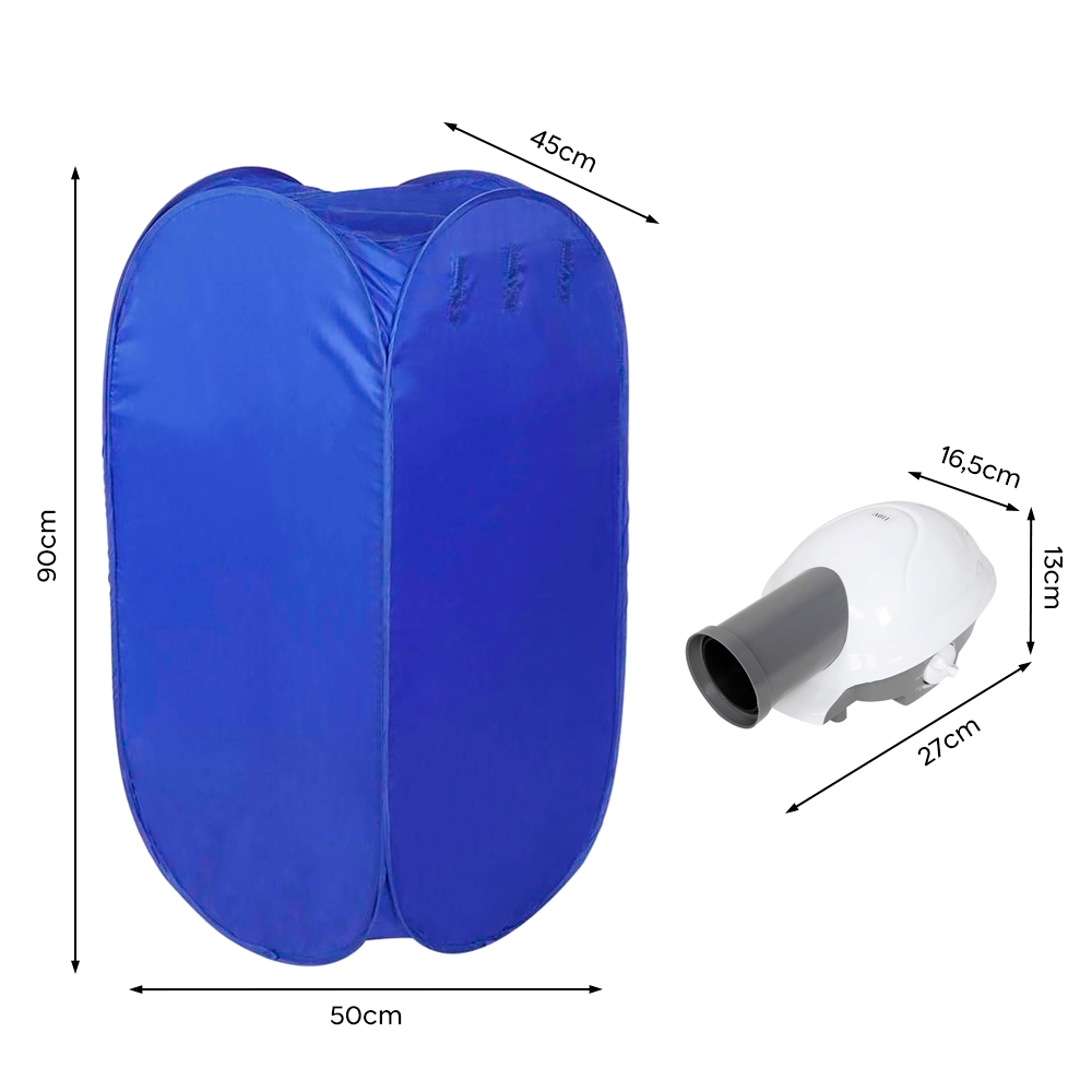 Sèche-linge électrique pliable et portable à circulation d'air chaud 800W
