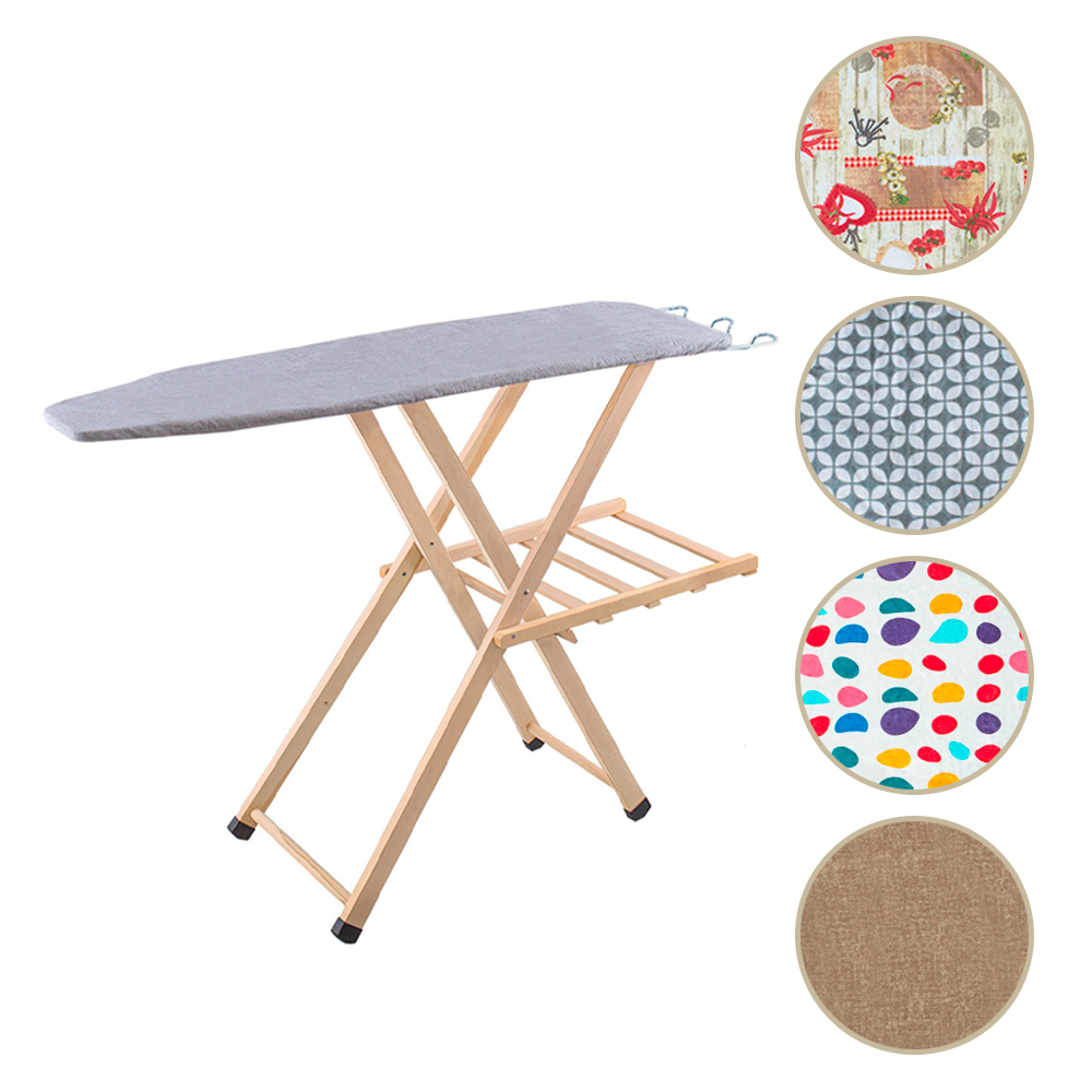 Table à repasser en bois LADY pliable avec support pour chaudière 79x35x121cm