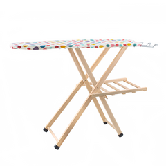 Table à repasser en bois LADY pliable avec support pour chaudière 79x35x121cm
