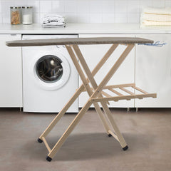Table à repasser en bois LADY pliable avec support pour chaudière 79x35x121cm