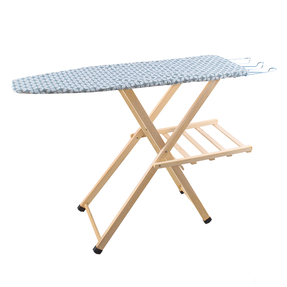 Table à repasser en bois LADY pliable avec support pour chaudière 79x35x121cm