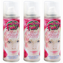 Ensemble 3 laques temporaires pailletées pour cheveux 125ml paillettes couleurs